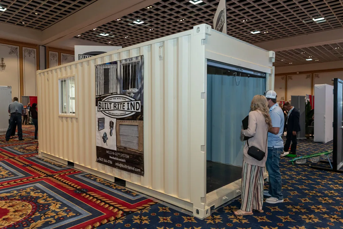 A modified container office on the 2025 NPSA trade show floor